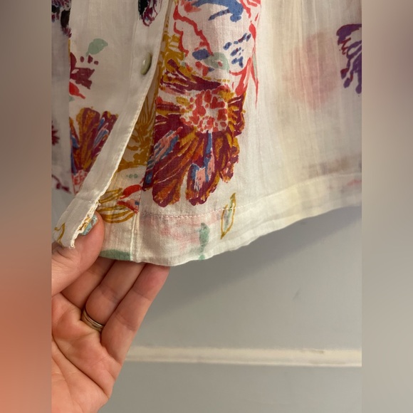 Free People Sweet Escape Floral Button Down Blouse S/P - Picture 5 of 7